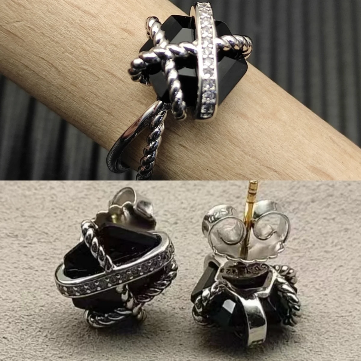 

Новинка 2026: Высококачественный элегантный и лаконичный набор из шестиугольных бриллиантовых серег-гвоздиков и кольца — подарок на День святого Валентина