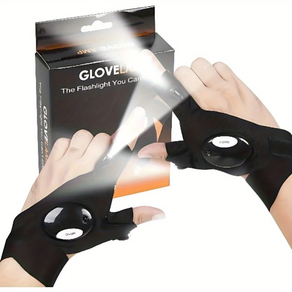 LED Flashlight Gloves, Day Gifts for Man Boyfriend Husband Dad, Unique Man Gifts, Cool Gadget for Repairing Cars