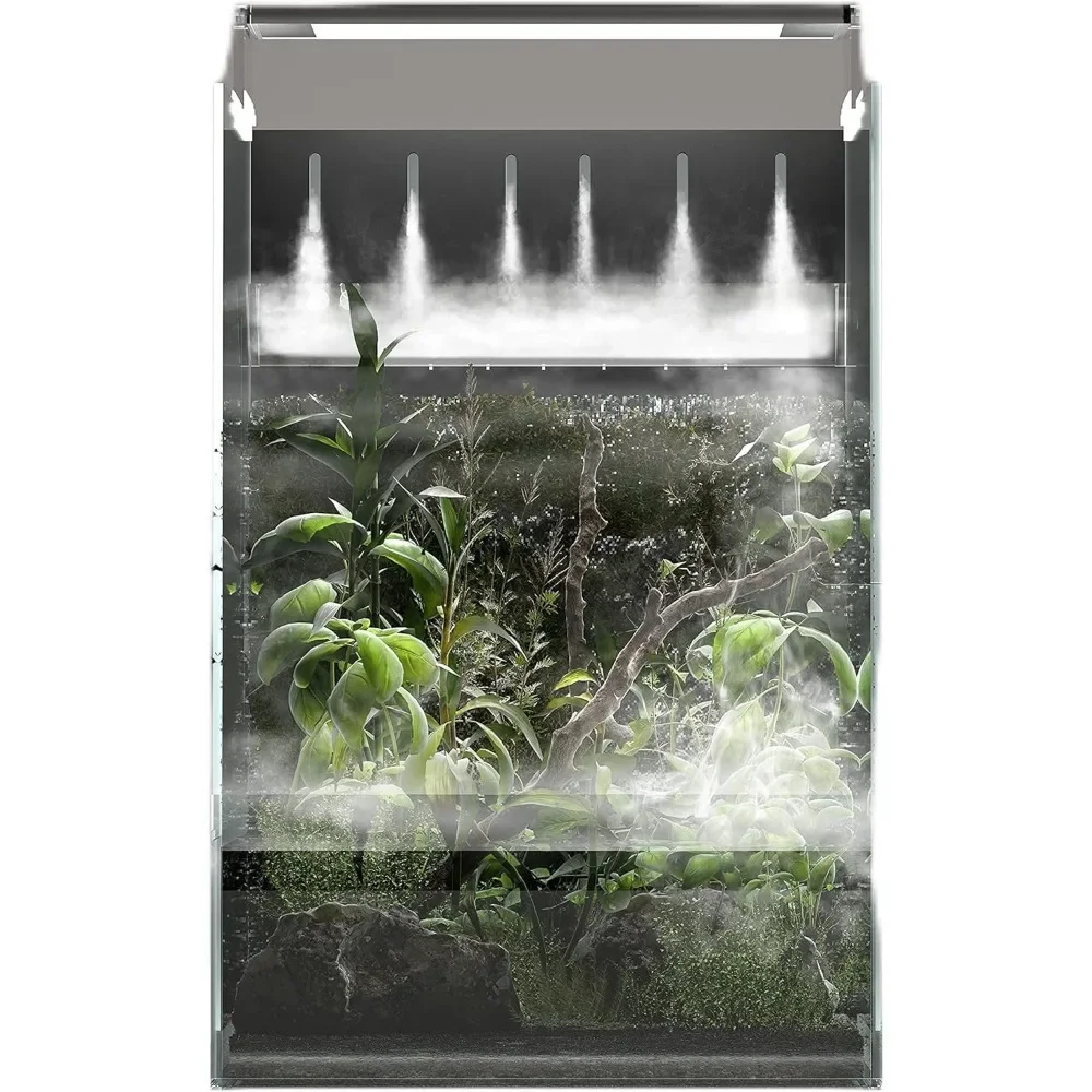 Tanks Terrarium All in One Integrated Paludarium Light Water Pump Mist-Flower and Mat Include Forest Aquatic Landscape