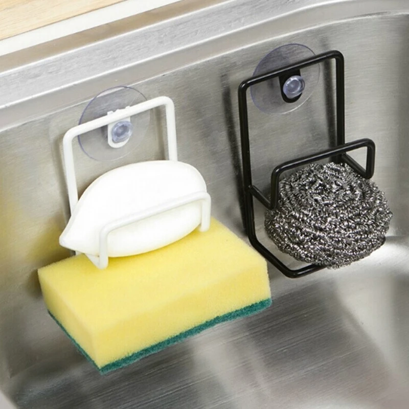 Bồn Rửa Kệ Chứa Miếng Bọt Biển Xà Phòng Áo Dishcloth Giá Đỡ Hút Thoát Nước Thả Vận Chuyển