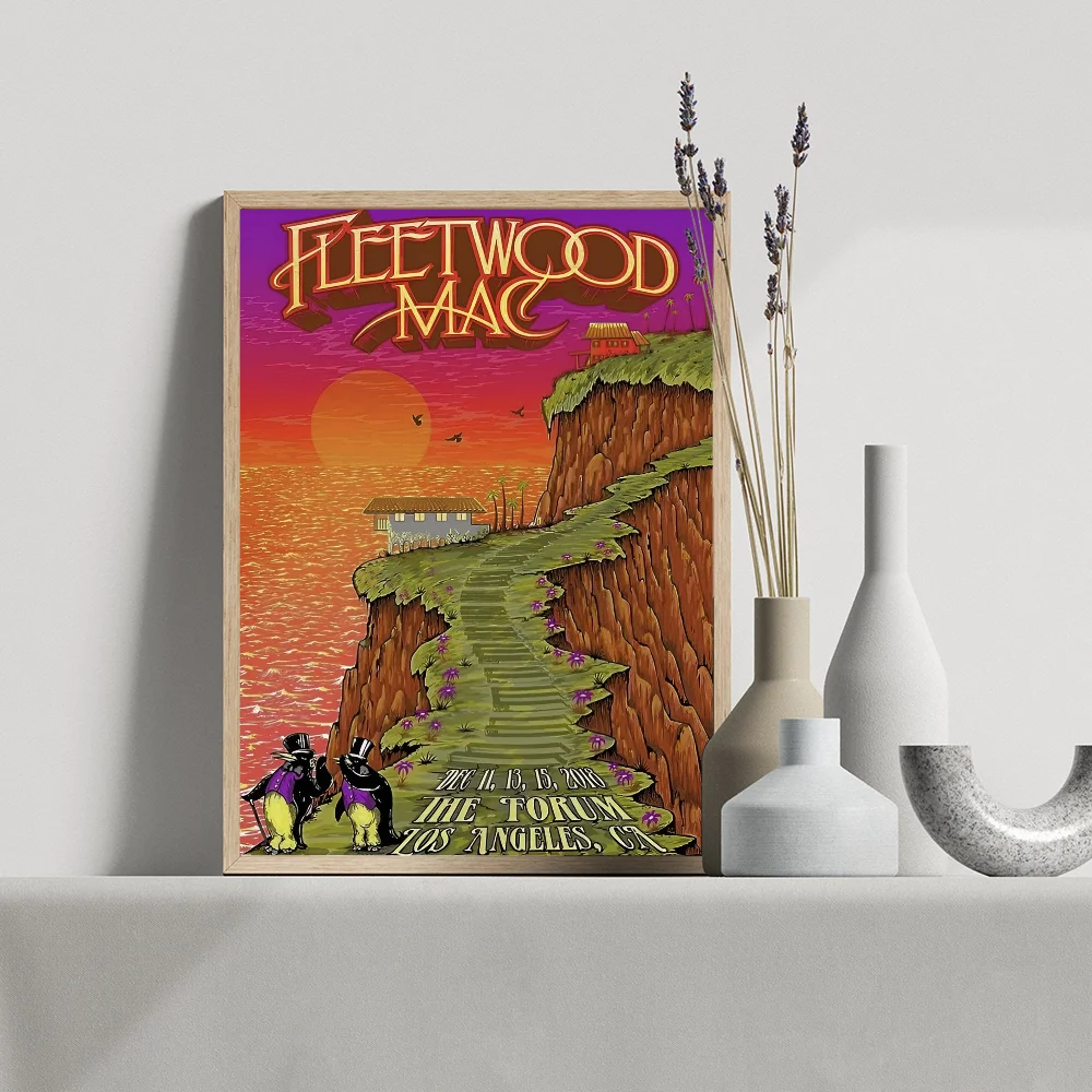 1PC Rock Band Fleetwood Mac Poster Movie Sticky Posters Retro Kraft Paper Sticker DIY Room Bar Cafe Aesthetic Art Wall Painting