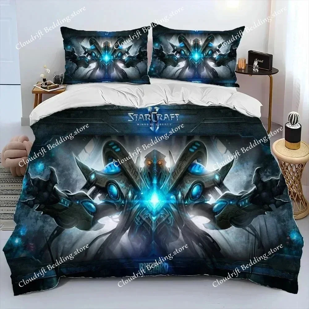 

3D StarCraft Game Gamer Comforter Bedding Set,Duvet Cover Bed Set Quilt Cover Pillowcase,king Queen Size Bedding Set