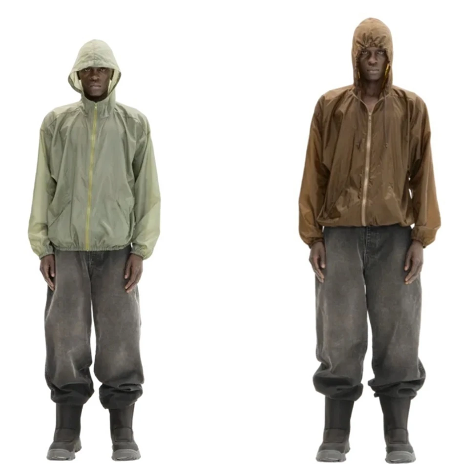 

Водонепроницаемая повседневная ветровка Kanye West YZY для мужчин и женщин, тонкое однотонное солнцезащитное пальто