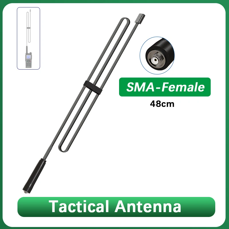 Walkie Talkie CS Tactical Antenna 48CM Coil Load DM-1701 UV-K6 Foldable Aerials VHF UHF for UV-18 UV-21 UV-5RH Radio Accessories