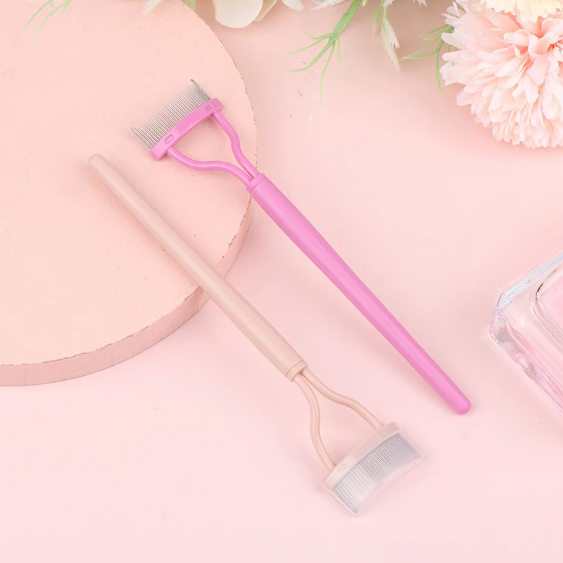 Eyelash Curler Stainless Steel Eyelash Brush Comb Portable Lash Separator Mascara Curl Beauty Makeup Cosmetic Tool