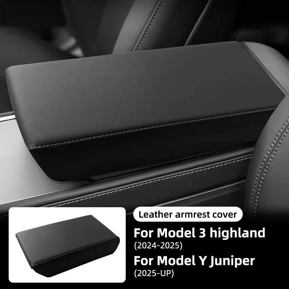 

Car Armrest Box Cover for Tesla Highland 2024 Juniper 2025 Central Control Armrest Decoration Interior Car Acces