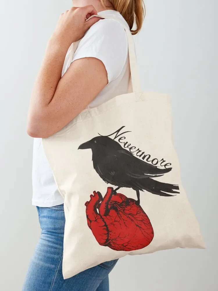 The tell-tale raven Tote Bag Reusable bags Fabric bag university shopper bag Women's tote