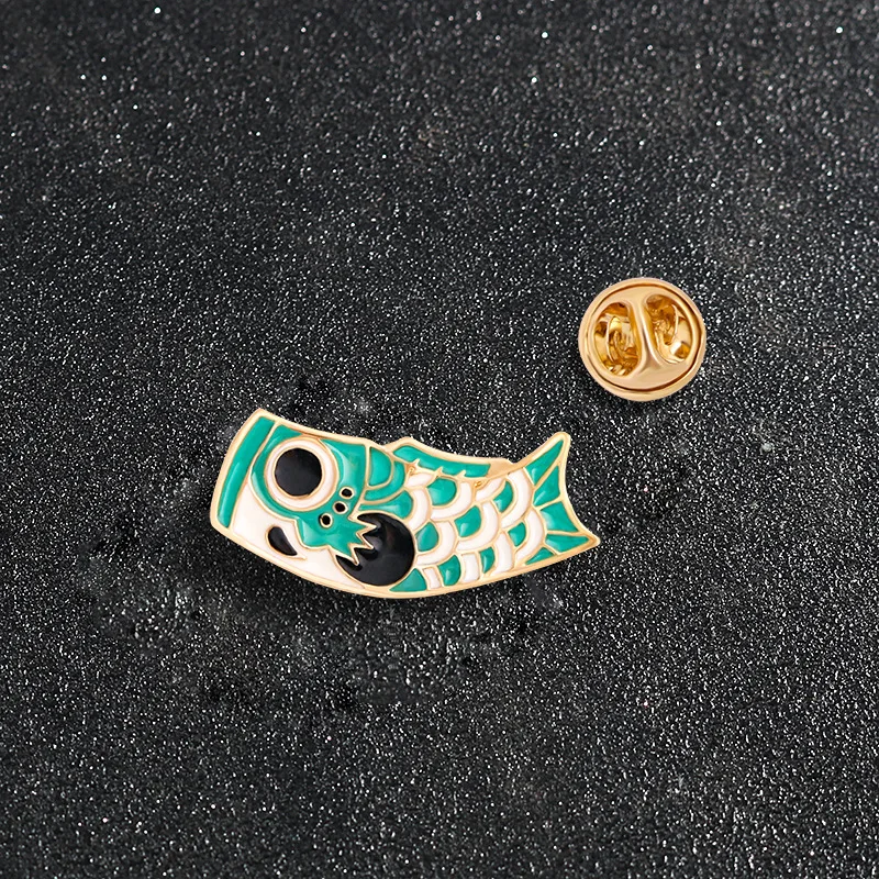 Cartoon Creative Animal Alloy Jewelry Brooch Horse Needle Brooch Cute Paradise Fish of China Black Carp Paint Pin Badge