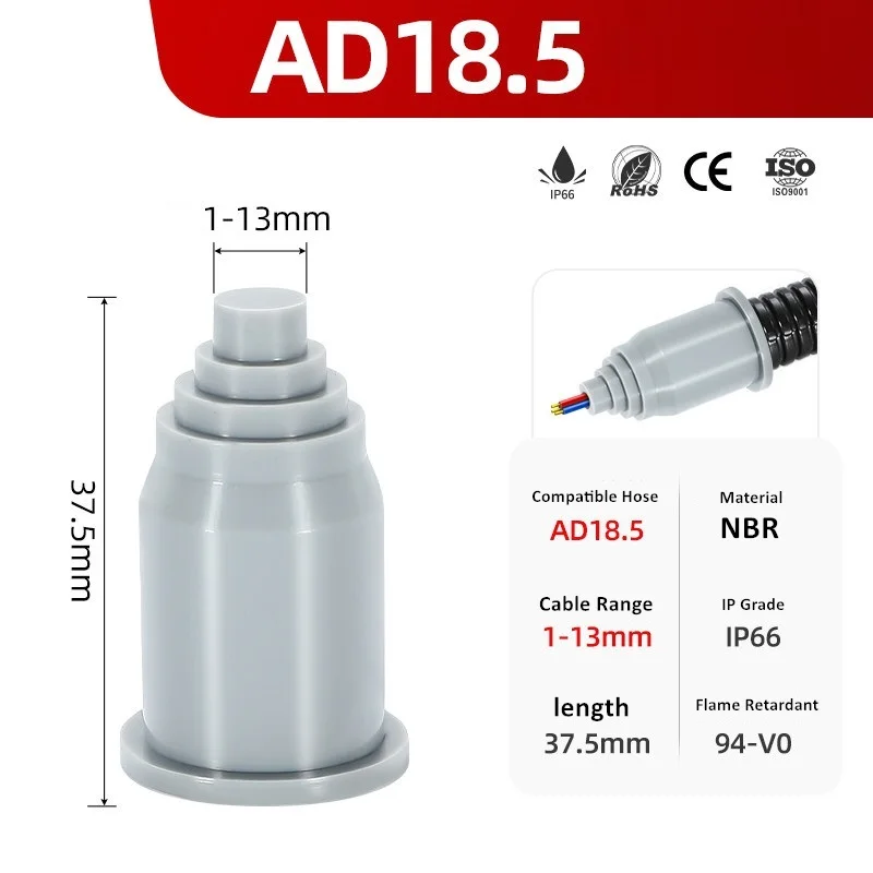 10 Stuks Anti-Vlam Plastic Gegolfde Pijp Slang Plug Waterdichte Rubberen Kabel Threading Harnas Afdichting Joint Voor Elektronische Compe