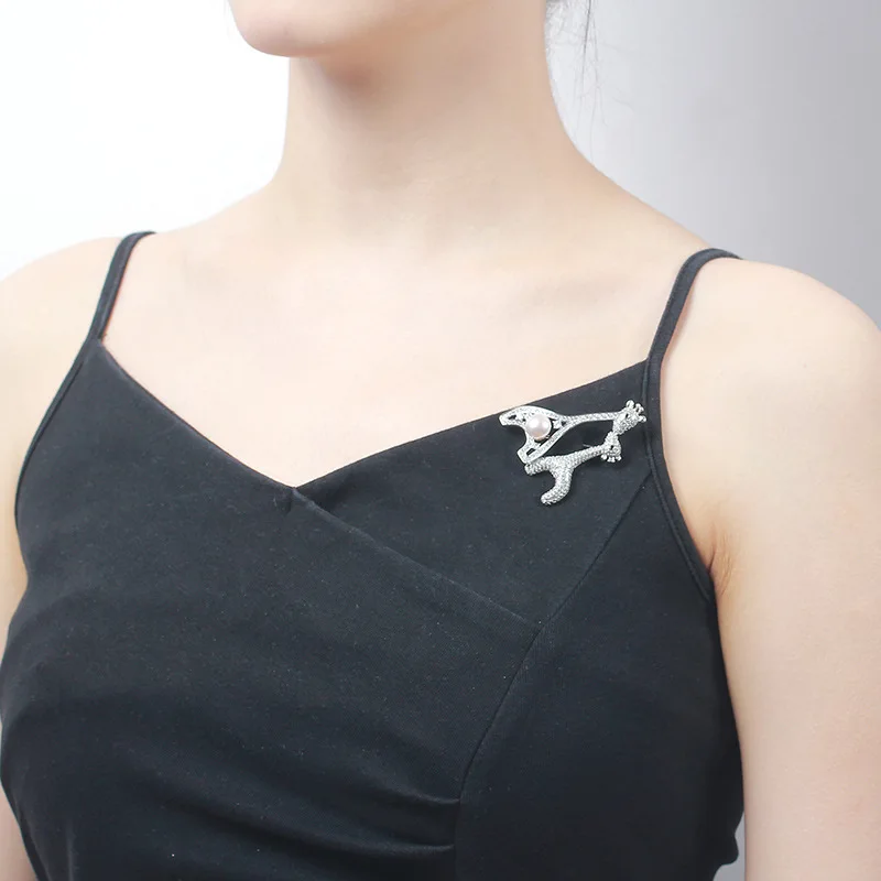 DIY Corsage Accessories Copper Gold Plated Zircon Inlaid Fawn Pearl Brooch Empty Setting Cute Trendy Jewelry For Women