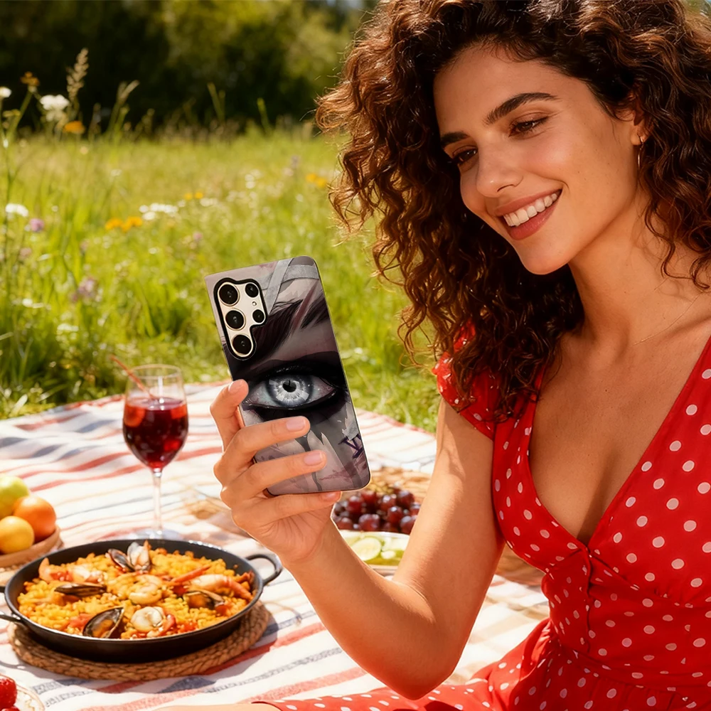 حافظة هاتف Vi's Eyes لهاتف سامسونج جالاكسي S25 Ultra S24 S23 Ultra Plus غطاء خلفي لامع بطبقة مزدوجة #6