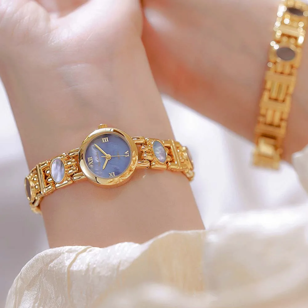 Luxury 2025 Women Quartz Watch Colorful Natural Jade Simple Ladies Watches Daily Wear Party Waterproof Decorative Wrist Gift