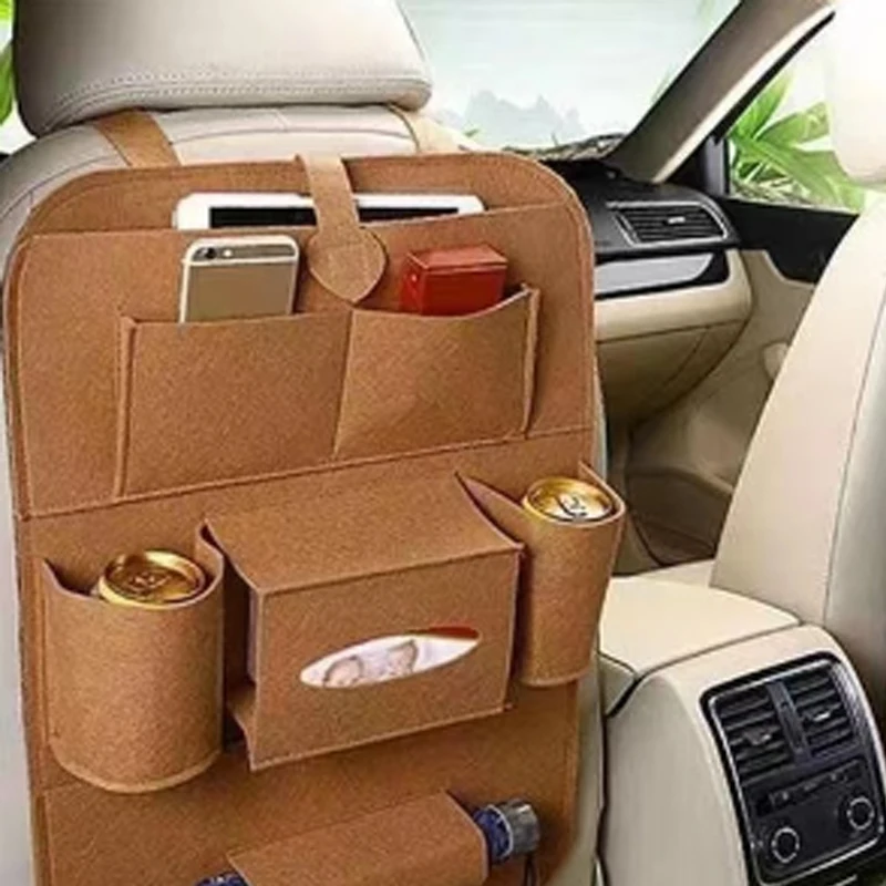 

Car seat back storage bag, kick and dust resistant multifunctional storage bag, interior decoration storage bag