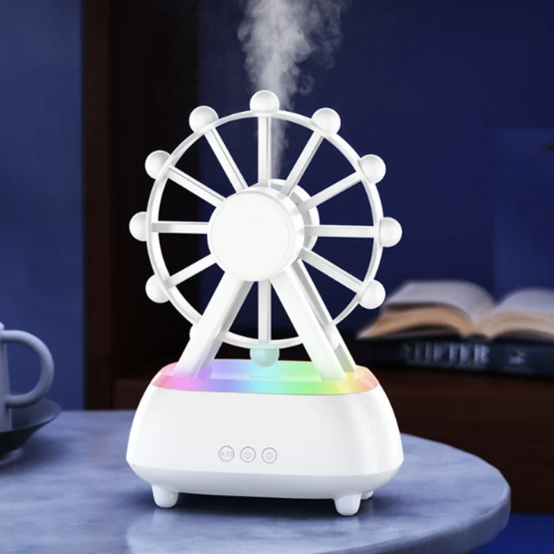 

Rotating Ferris Wheel Essential Oil Diffuser Air Humidifier Bluetooth Speaker Night Light For Bedroom Home Use