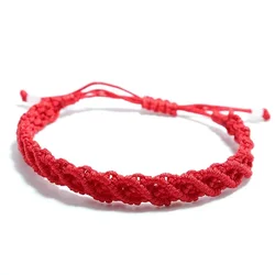 Handmade Braided Lucky Red Thread Bracelet Adjustable Men Women Friendship Yoga Meditation Hollow Couple Hand Rope Jewelry