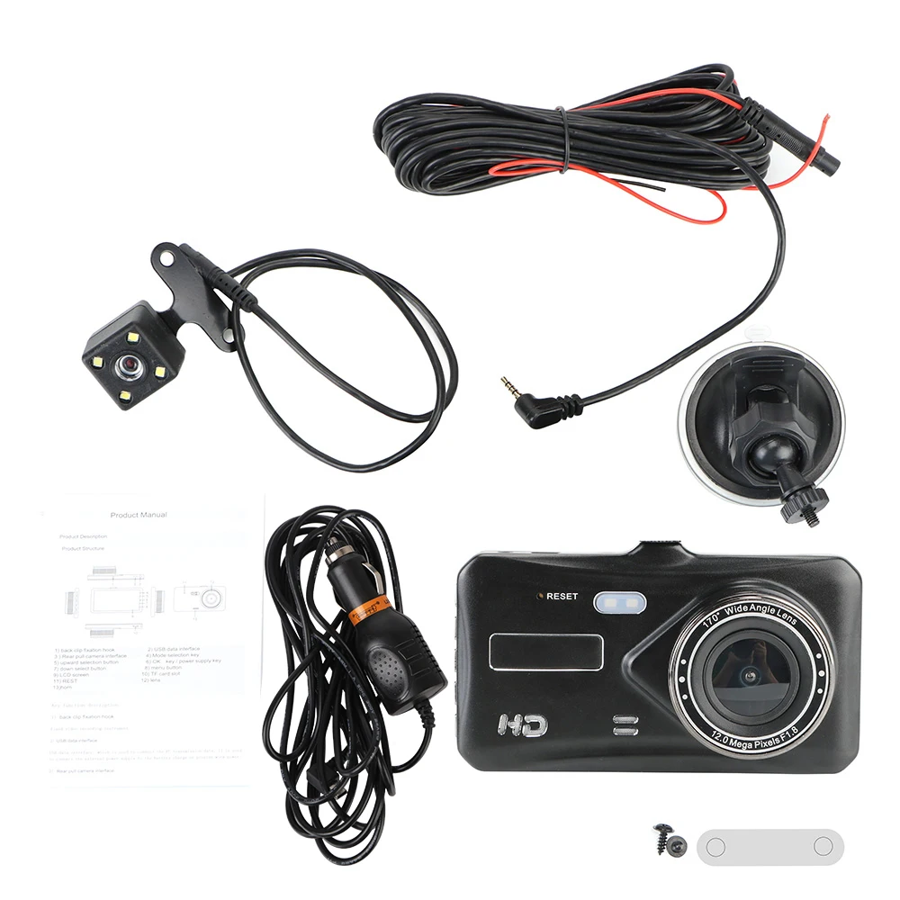 Dual Lens Touch Screen WDR Car DVR Dash Cam Auto Accessories 4