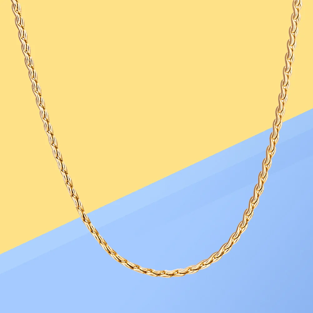 

Men's Gold Curb Chain Necklace Classic Luxury Durable Alloy Stylish Thick Jewelry Cool Decoration 45x15x3cm Gift