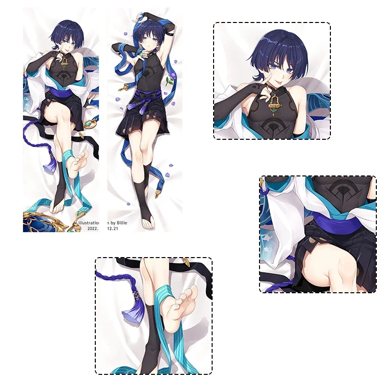 Дакимакура Genshin Impact Dakimakura Wanderer Scaramouche Hugging Body Pillowcase Dakimakura Pillow Double-sided Pillowcase