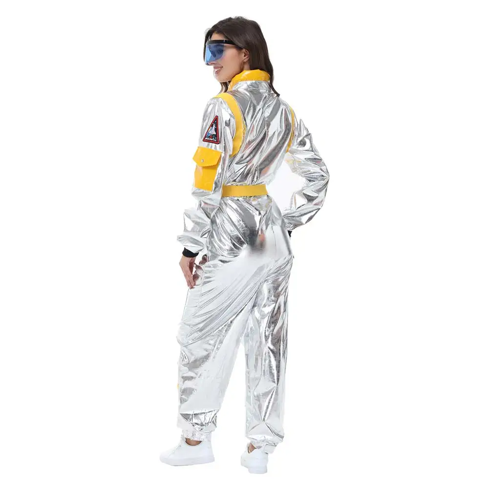 Fantrenfor- Costume d'astronome argenté pour adultes, combinaison Spaceman, vêtements Intégaux, tenues d'Halloween, habillage de fête de carnaval, imbibé, hommes et femmes