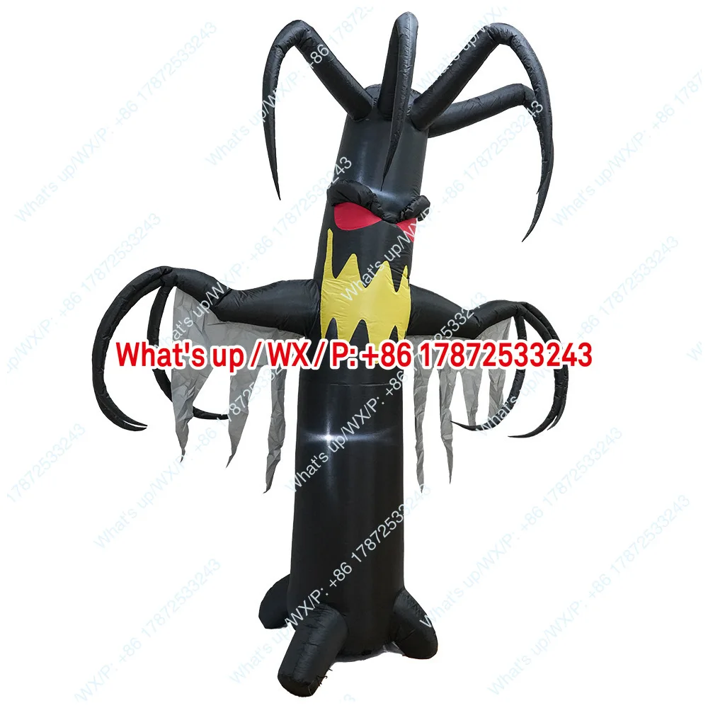 Halloween inflatable decoration with built-in LED lights, blower, devil tree decoration