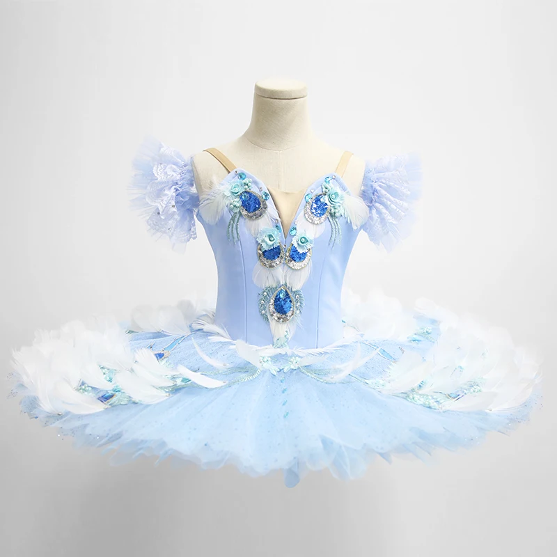 Private Custom Professionele Ballet Tutu Handgemaakte Blauwe Vogel Ballerina Kostuums Ballet Dans Tutu Solo Dans Jurk Klassieke Tutu's