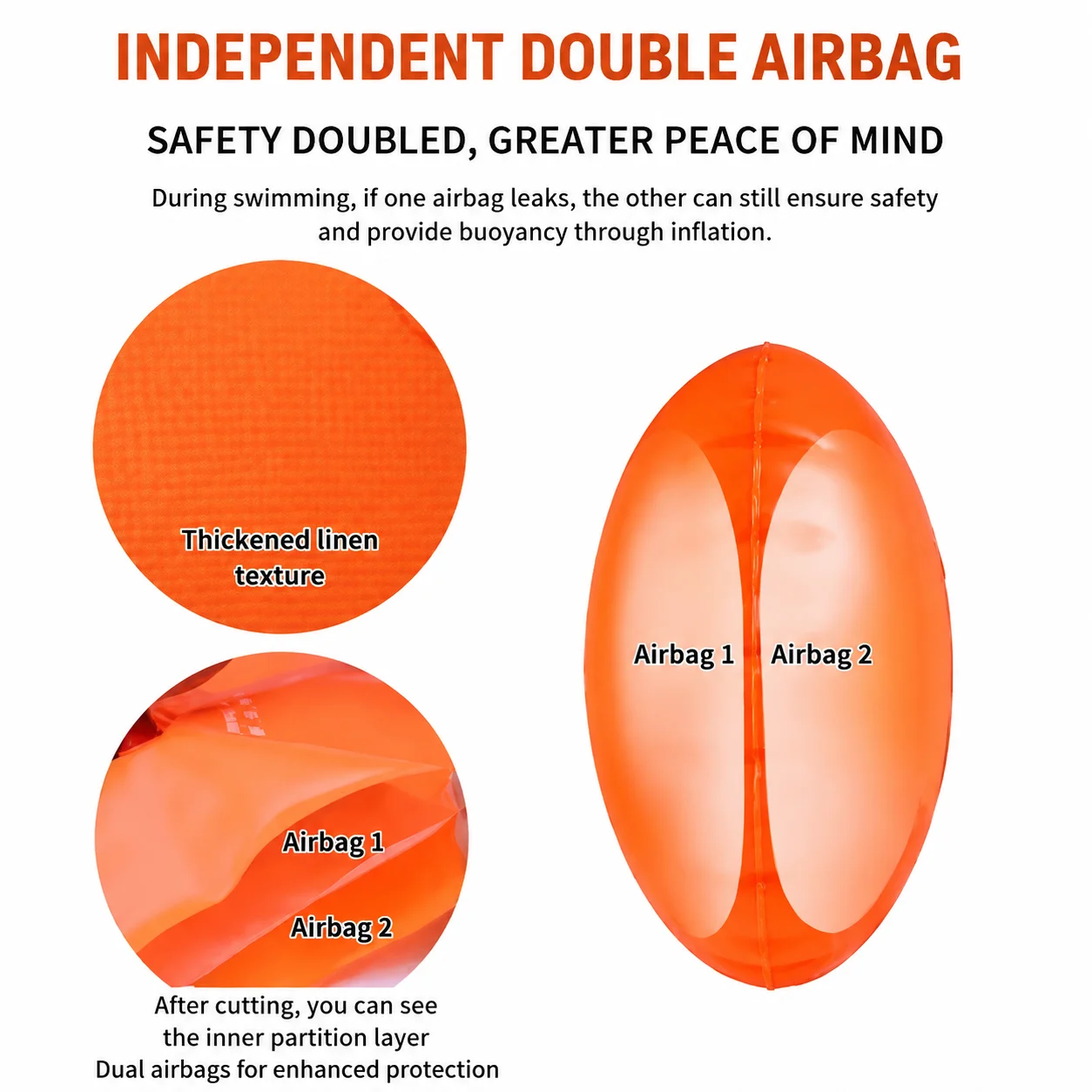 Schwimmspezifische Doppel-Airbag-Sicherheits-Schwimmtasche, Verdickt, Anti-Ertrinkungs-Schwimmhilfe, Outdoor-Rettungsausrüstung, Hüftgurt, Folgehilfe S9C0F407A4E75416092334D8F88956E470