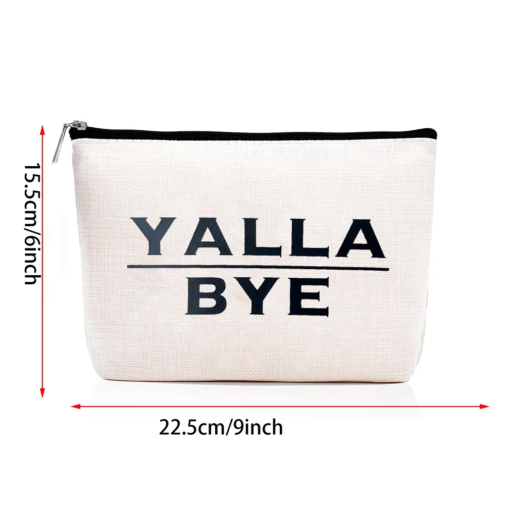 Yalla Bye Canvas Pouch Fun Hebrew Slang Makeup Bag Hebrew Gift Jewish Party Decor Jewish Holiday Birthday Travel Necessities
