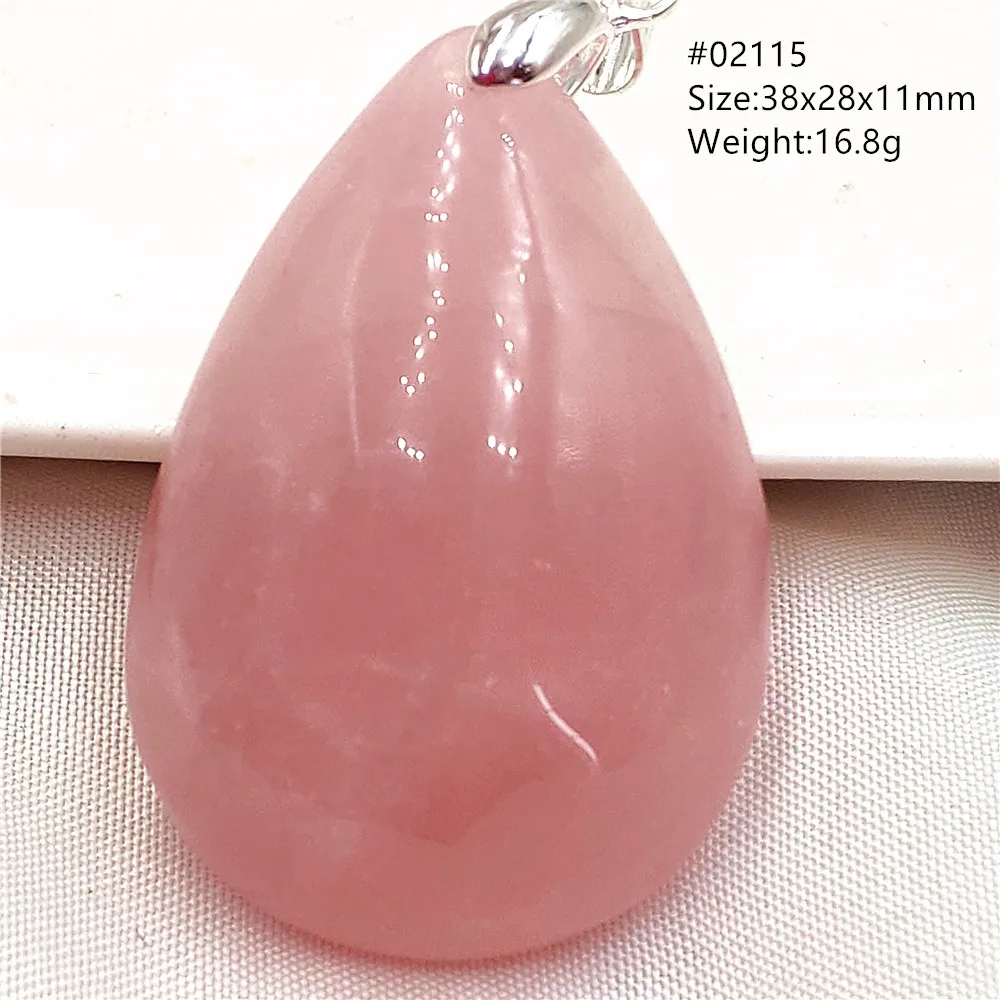 Natural Red Rose Quartz Water Drop Pendant Necklace Madagascar Women Rose Quartz Love Gift Love Crystal Necklace AAAAA