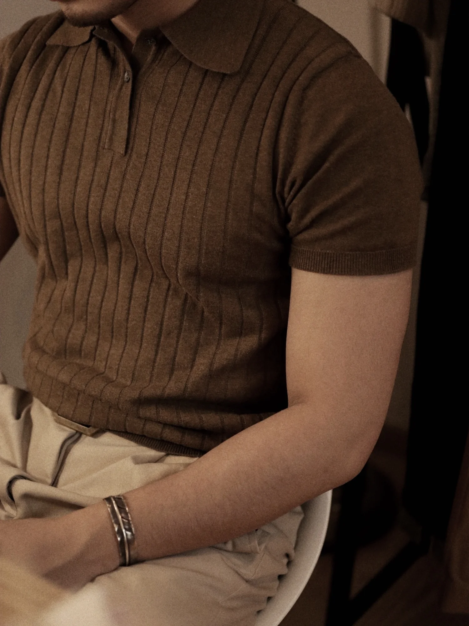 

Вязаная футболка ort Sve, мужская универсальная футболка в стиле ретро с американским дизайном, летняя одежда Ameika Khaki Faion, повседневная деловая одежда