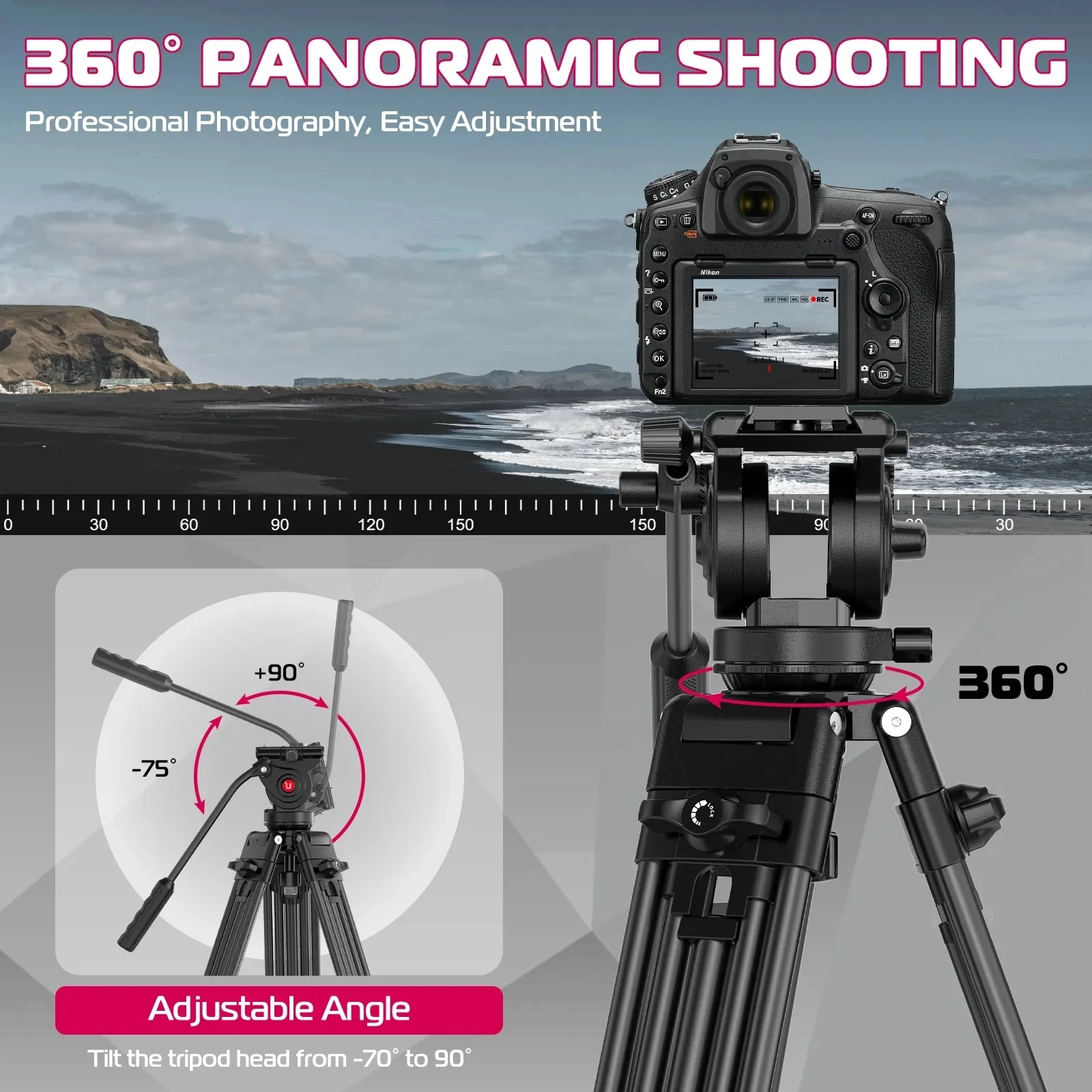 Ulanzi MT-81 Heavy Duty Video Tripod for DSLR/Mirrorless/Cine Camera Camcorder 1/4
