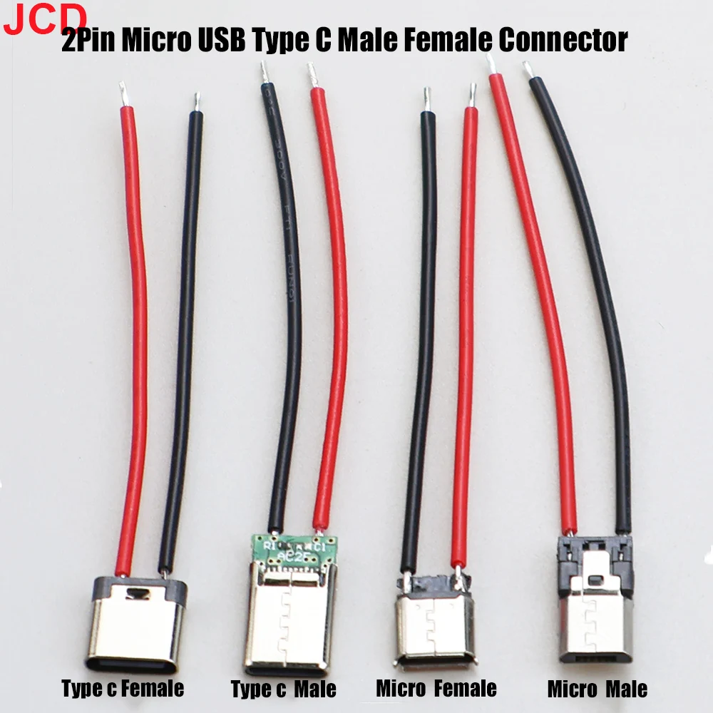 Разъем-jcd-2pin-micro-usb-type-c-штекер-гнездо-с-проводом-для-пайки-прямой-для-зарядки-мобильных-телефонов