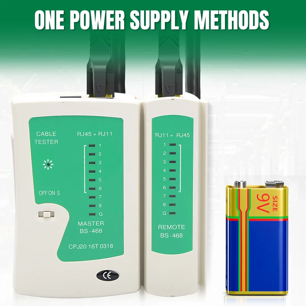 เครื่องทดสอบสายเคเบิลเครือข่าย AMPCOM 3 ชิ้นชุดเครื่องมือทดสอบสำหรับ LAN Cat5e/6/6A/7/8 สายอีเธอร์เน็ตและ RJ11/RJ12 สายโทรศัพท์