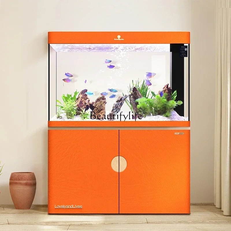 

LD33Fish Tank Living Room Large Super White Glass Ecological Aquarium Wall-Mounted