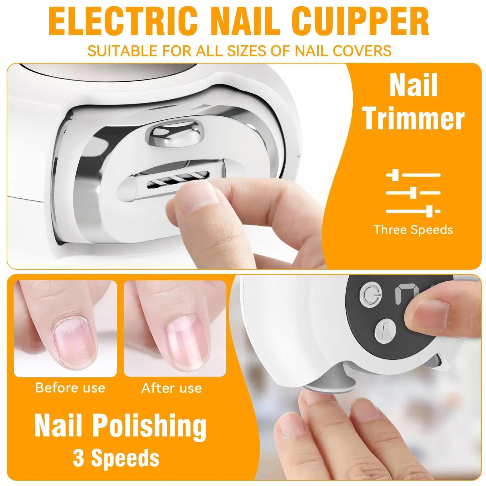 Electric Nail Clipper with LED Light, USB Rechargeable 5 Electric Nail Clipper with LED Light, USB Rechargeable - Image 5