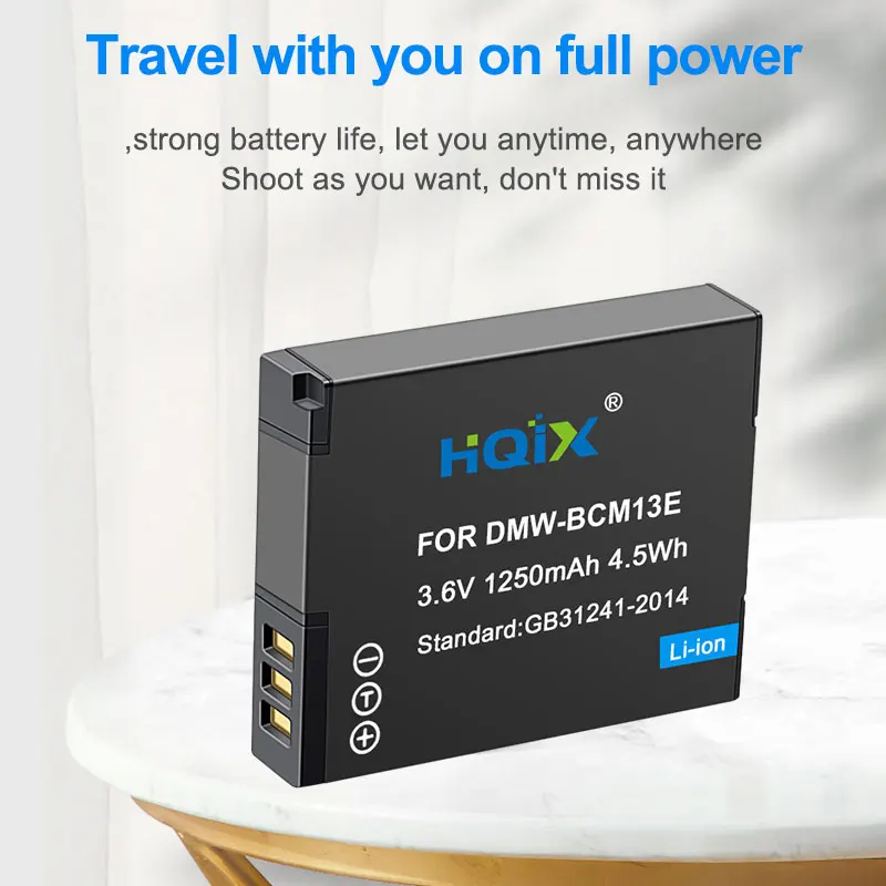 HQIX for Panasoinc DMC-TS5 TS7 TF5 TZ41 TZ40 ZS50 ZS30 ZS45 ZS40 ZS35 Camera DMW-BCM13E Dual Charger Battery