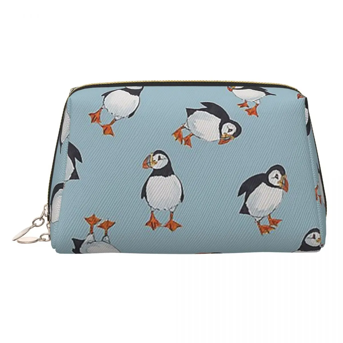 

Perfectly Perfect Puffins Women Cosmetic Bags Travel Makeup Organizer Pouch Toiletry Storage Dopp Kit Box