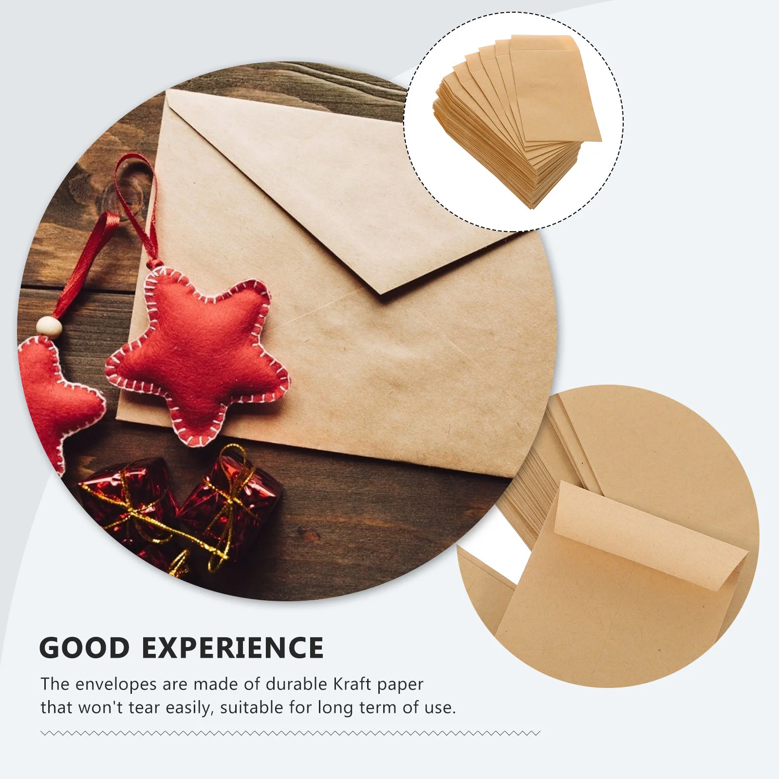 Brown Small Envelopes Kraft Paper Gift Card Envelopes for Small Item Storage 10cm Coin Money Gift Card Kraft Paper