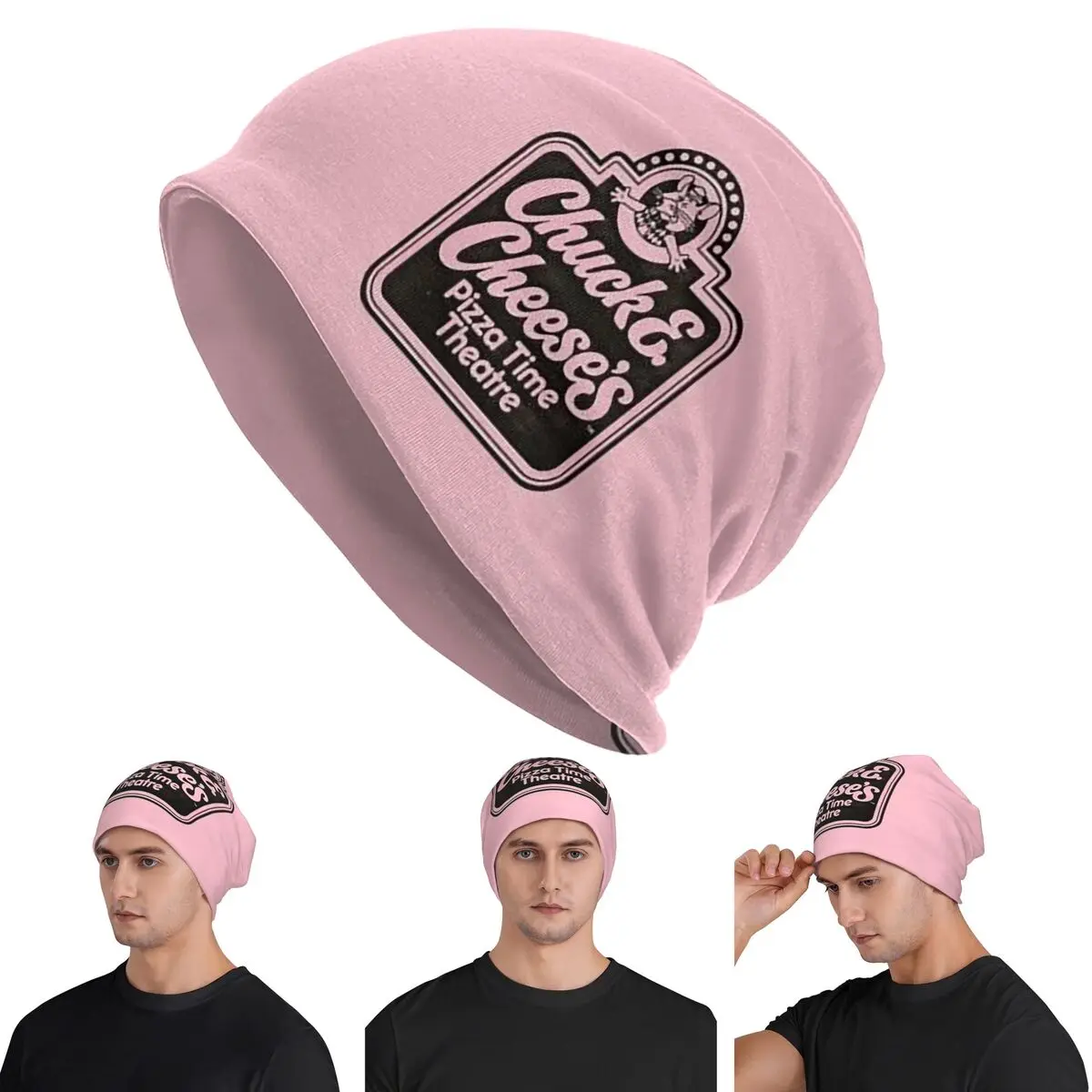 Chuck E quesos Pizza Time Theater Unisex gorros para adultos gorros tejidos gorro cálido Hip Hop Otoño Invierno al aire libre Skullies sombreros