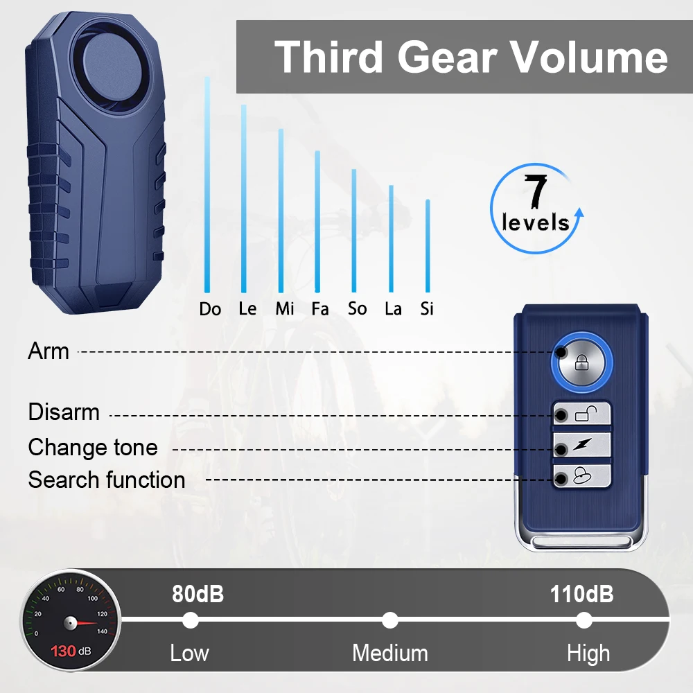Wsdcam сигнализация на мотоцикле с дистанционным управлением 113дб Водонепроницаемая беспроводная велосипедная сигнализация с защитой от кражи