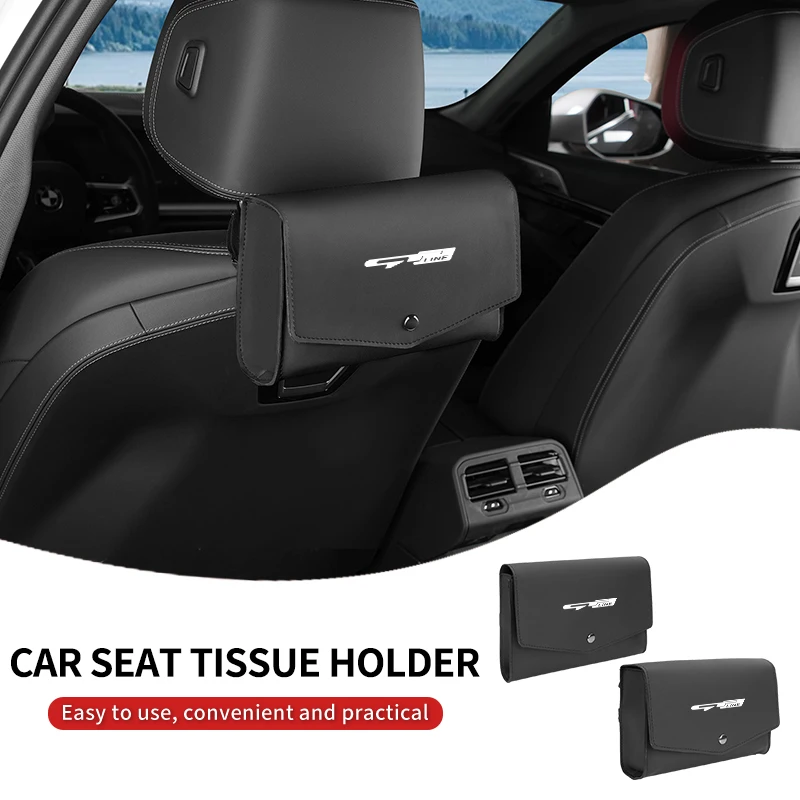 Leather Car Seat Back Tissue Box Sun Visor Tissue Box Holder For KIA GT Line Forte Seltos K5 Sportage Ceed Soul Cerato Sedona view 4