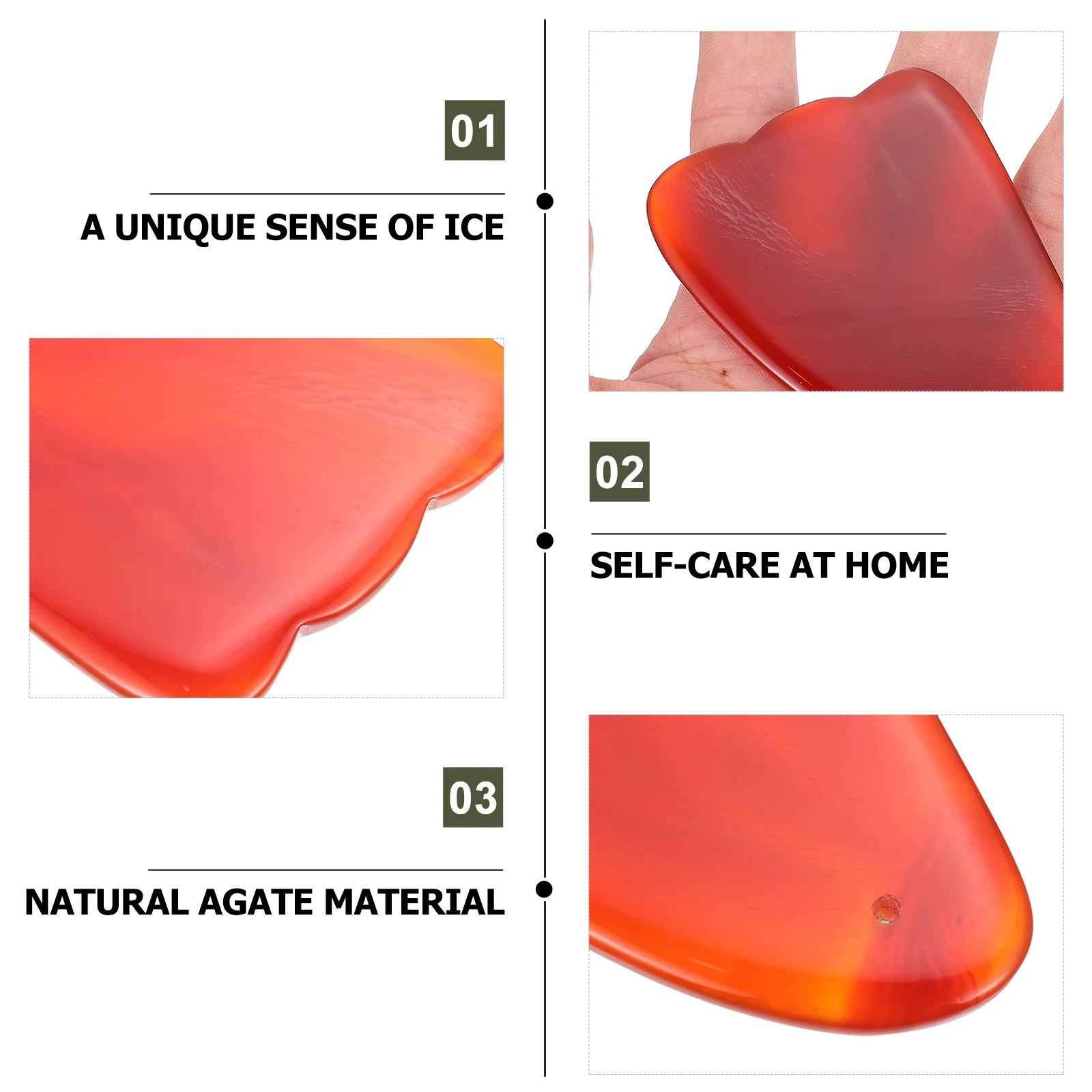 

1Pcs Agate Scraping Massage Board Dark Red Traditional Pain Relief Tool Smooth Edges Facial Guasha Beauty Skin Care Massager