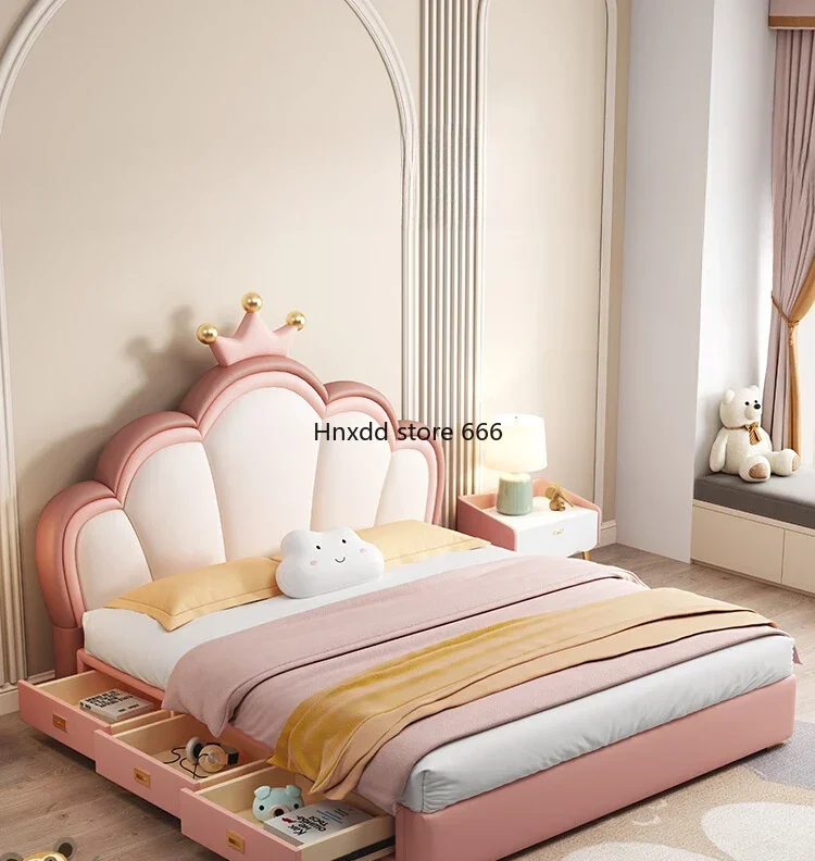 Children's princess drawer bed simple modern solid wood