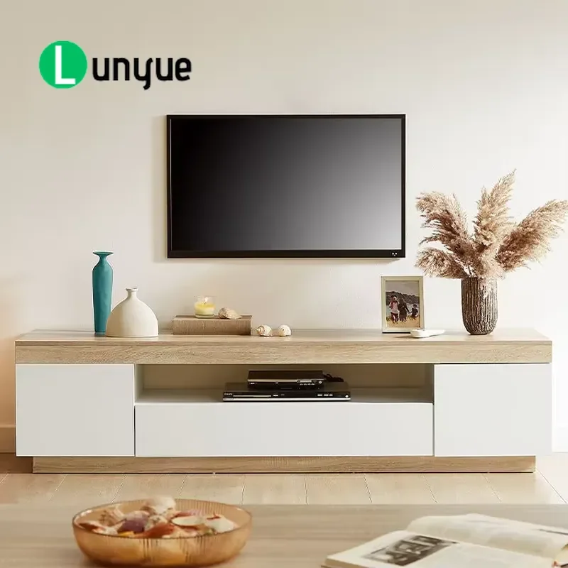 Modern Solid Wood TV Cabinet Luxury Living Room Furniture High Quality Stable Durable Storage Console Table Home Decor