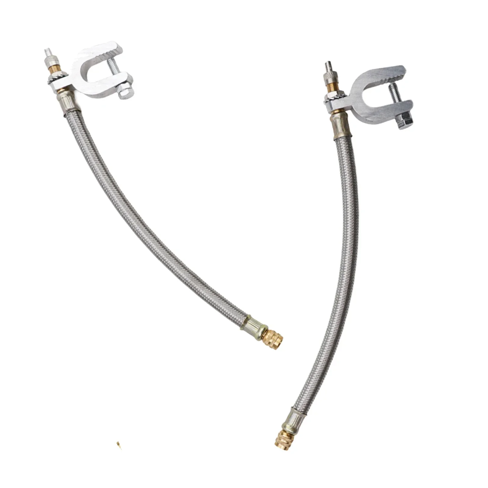 

2Pcs Flexible Braided Stainless Steel Extended Nozzle Sozzle Hose Car Wheels Tyre Valve Stems Extensions Tube Adapter
