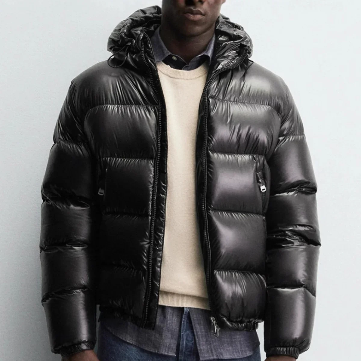 

Winter Down Jacket Women Zipper Thicken Warm Hood Quilted Long Sleeve Pocket Coat Casual Lady Outwear Top Puff