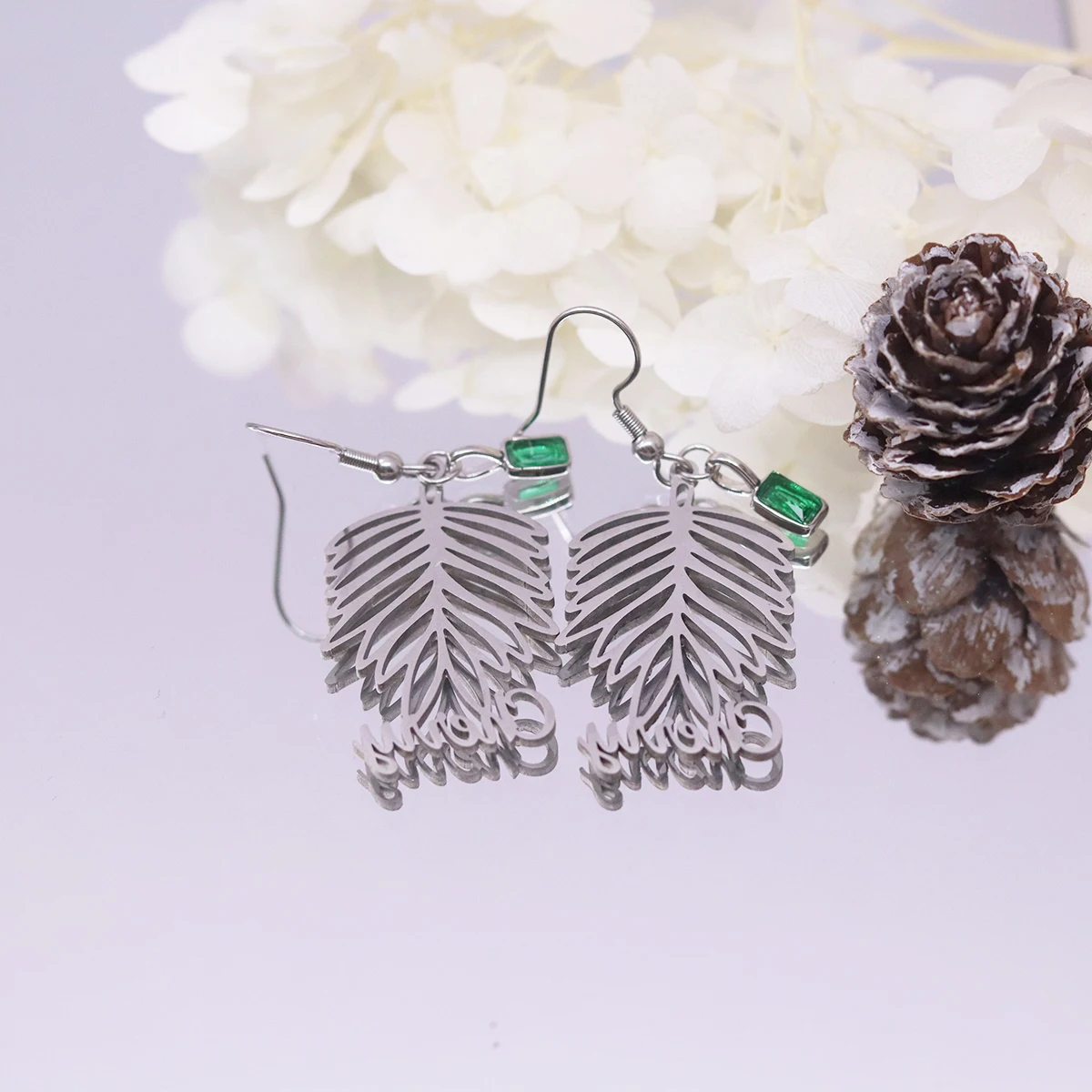 Todorova Custom Name Tropical Palm Tree Leaf Earrings Stainless Steel Bohemian Hollow Plant Drop Earrings Beach Brincos