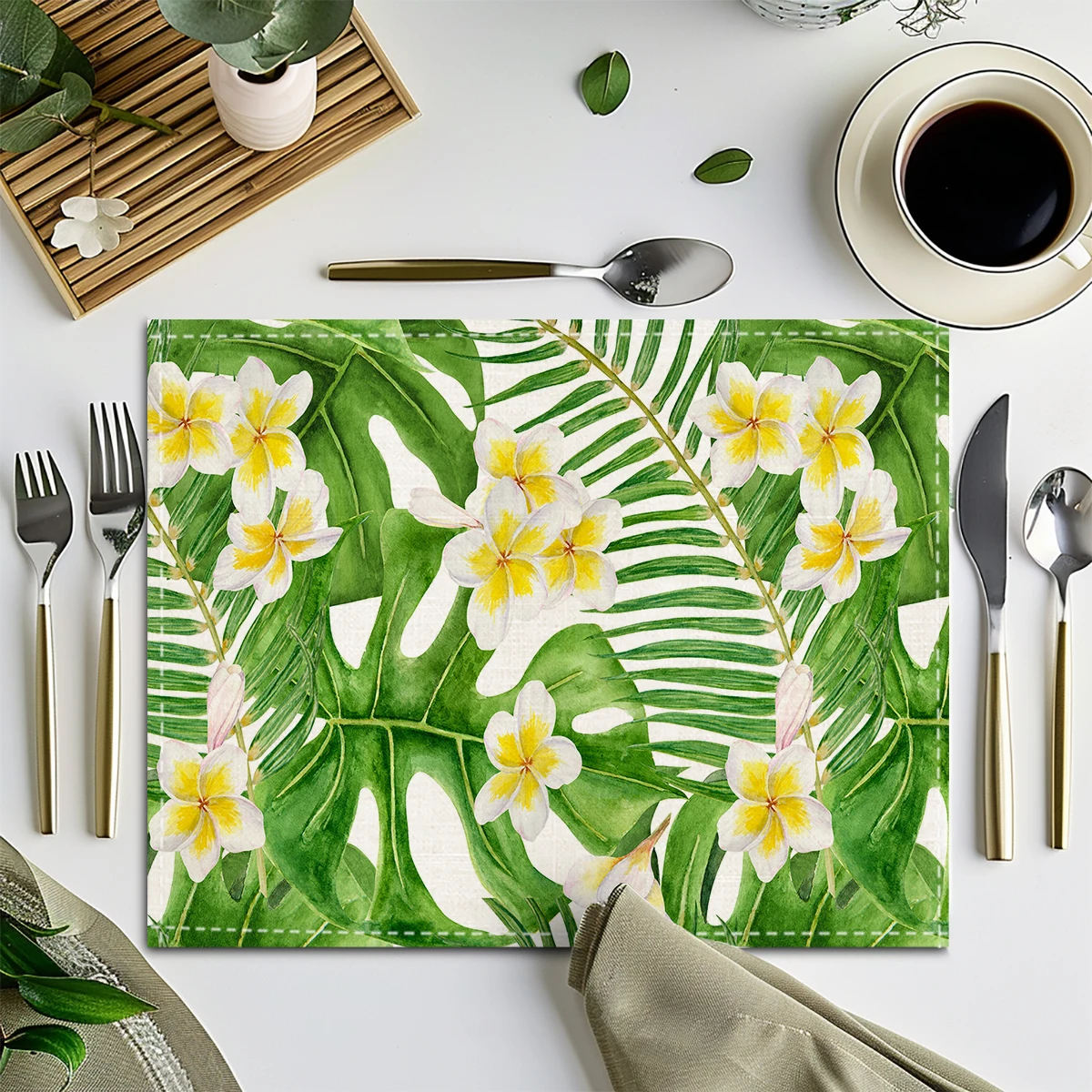 

Термостойкие нескользящие подставки для стола с рисунком растений и цветов, праздничные, для банкетов, кухни, столовой, моющиеся, декоративные, подставки-салфетки, подставки под чашки