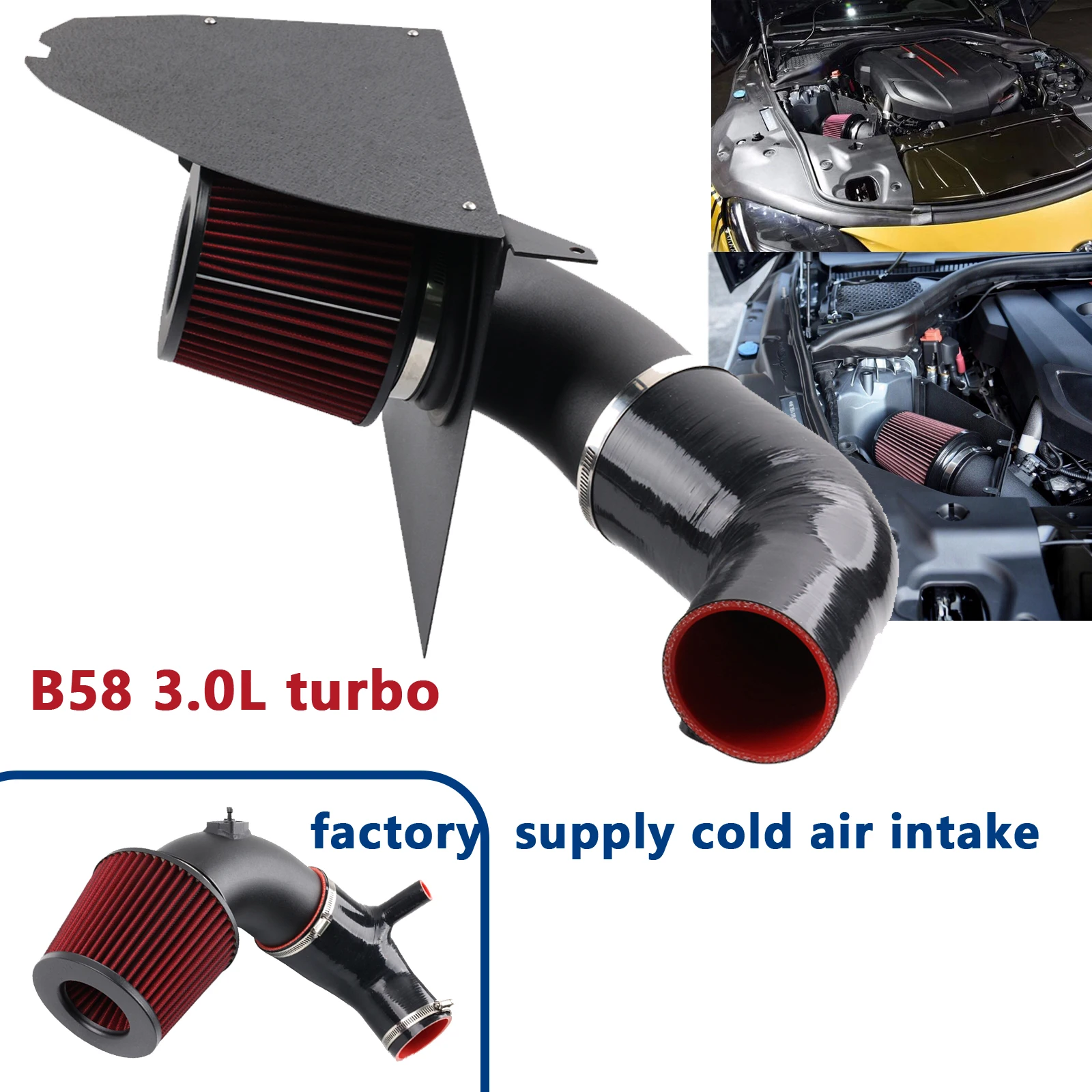 

Cold Air Intake Pipe System & filter For 2020+ 3.0T B58 MK5 MKV BMW Z4 B58 3.0 Turbo silicone Coupler test for A90 A91