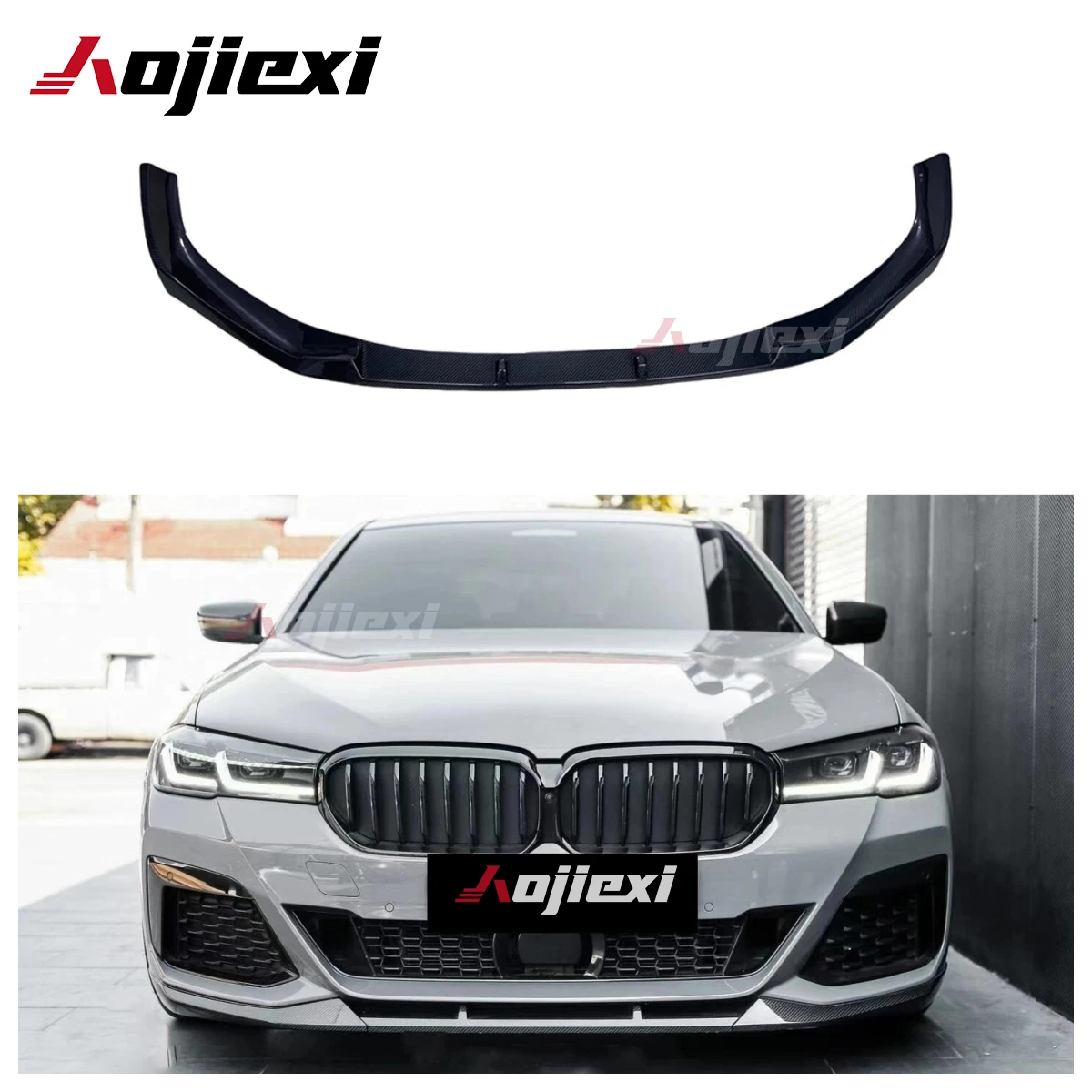 

FD Style Carbon Fiber Front Bumper Lip for BMW 5 Series G30 G31 540i 550i LCI Touring 2022-2023 Front Splitter Lip Body Kit
