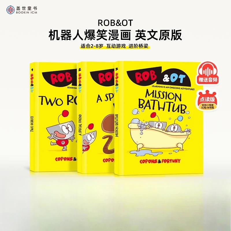 

ROB&OT Robot Funny Comics - 3 volumes. English version picture book. Full-color comic book with humorous stories.